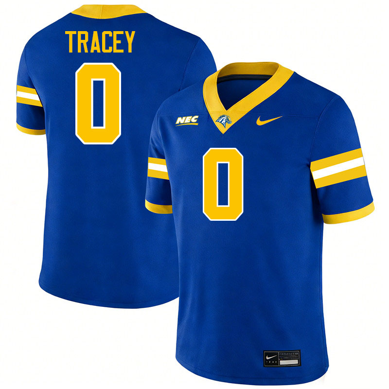 New Haven Chargers #0 Joshua Tracey College Football Jerseys,Uniforms Stitched-Blue